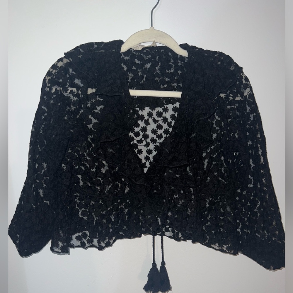 Saints and Hearts Sheer black top